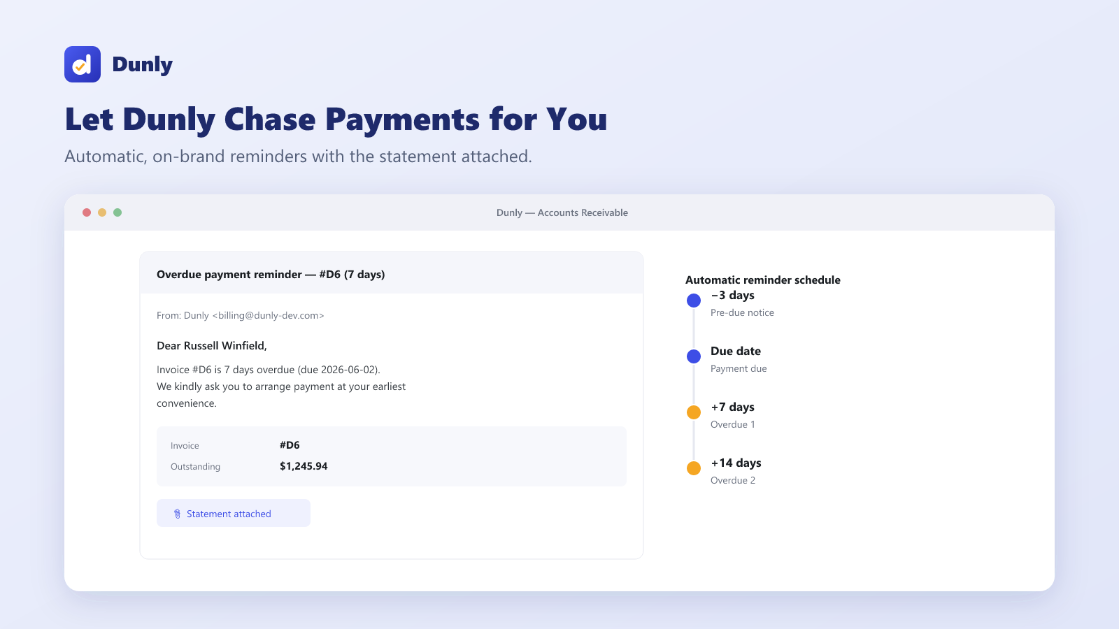 Automatic payment reminders